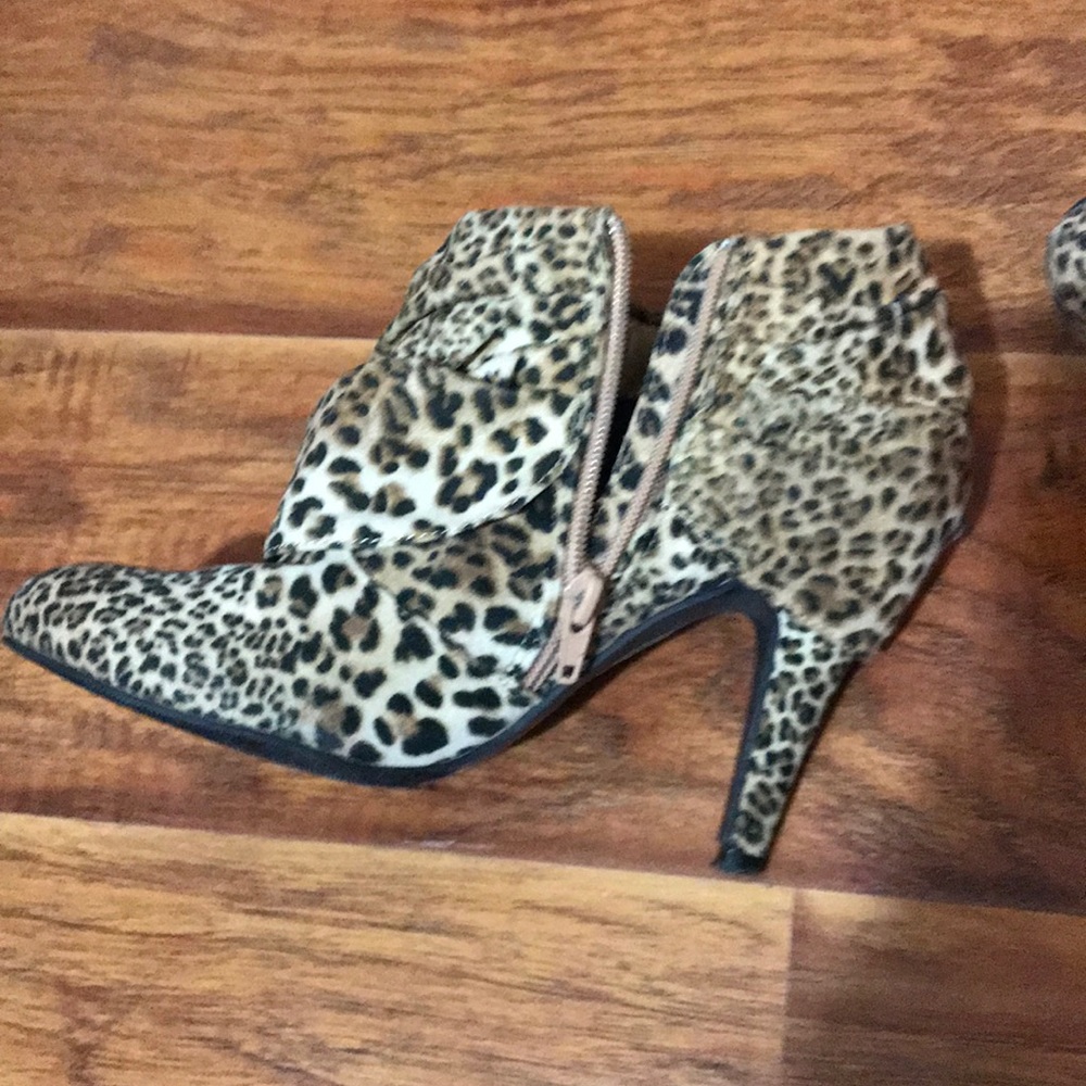 Animal print boot heels